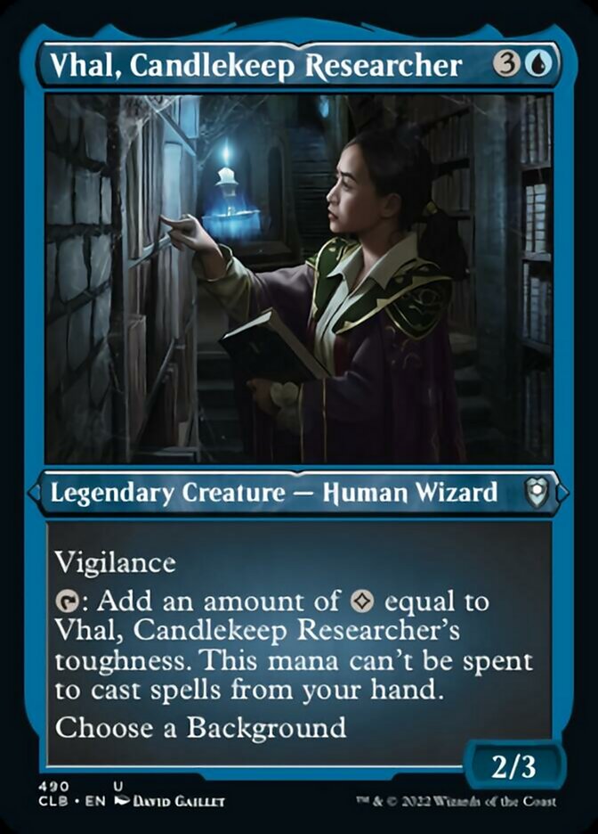 Vhal, Candlekeep Researcher (Foil Etched) [Commander Legends: Battle for Baldur's Gate] | Tacoma Games