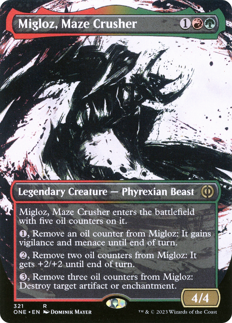 Migloz, Maze Crusher (Borderless Ichor) [Phyrexia: All Will Be One] | Tacoma Games