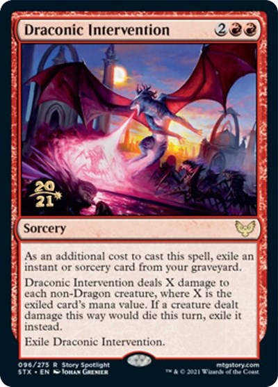 Draconic Intervention [Strixhaven: School of Mages Prerelease Promos] | Tacoma Games