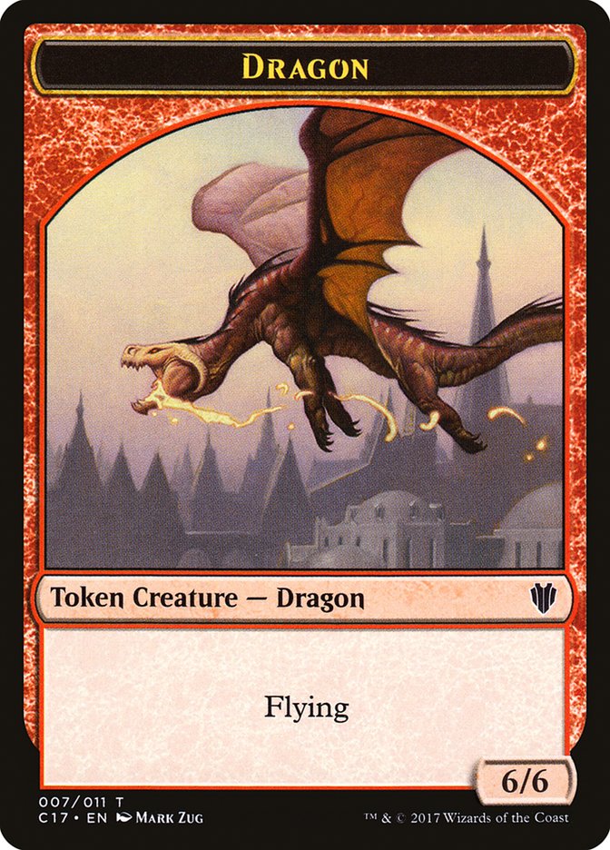 Cat Dragon // Dragon (007) Double-sided Token [Commander 2017 Tokens] | Tacoma Games