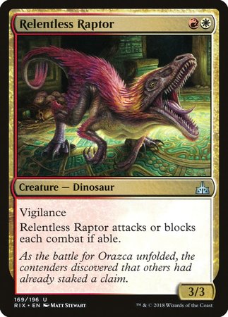 Relentless Raptor [Rivals of Ixalan] | Tacoma Games