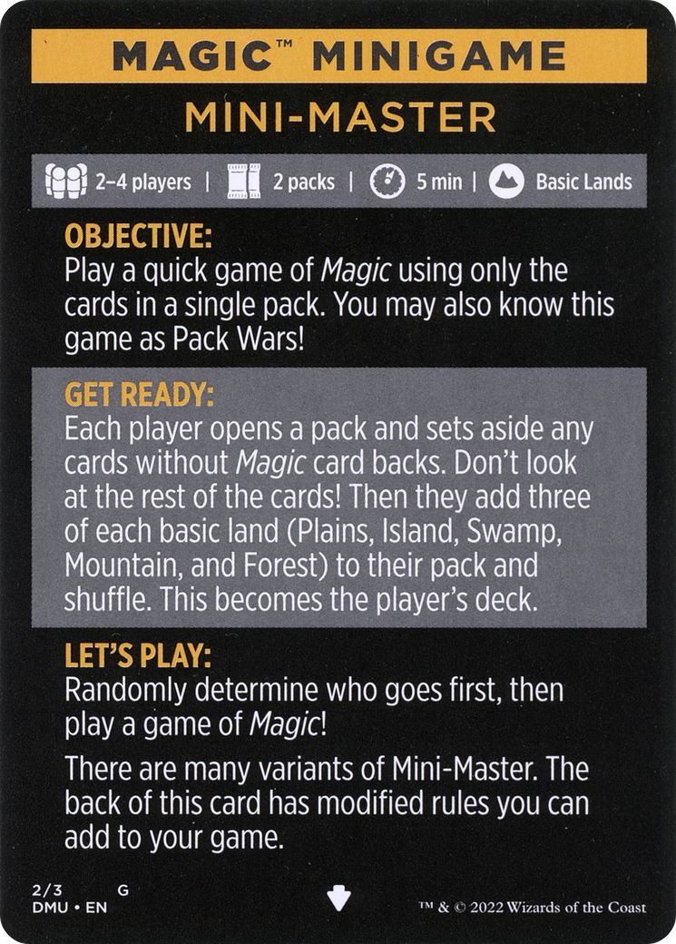 Mini-Master (Magic Minigame) [Commander Legends: Battle for Baldur's Gate Minigame] | Tacoma Games