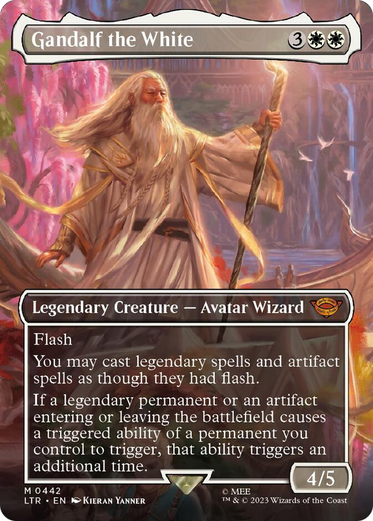 Gandalf the White (Borderless Alternate Art) [The Lord of the Rings: Tales of Middle-Earth] | Tacoma Games