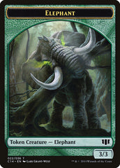 Elephant // Elf Warrior Double-sided Token [Commander 2014 Tokens] | Tacoma Games