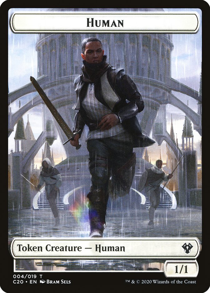 Human // Treasure Double-sided Token [Commander 2020 Tokens] | Tacoma Games