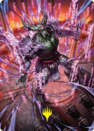 Hidetsugu, Devouring Chaos Art Card (Gold-Stamped Signature) [Kamigawa: Neon Dynasty Art Series] | Tacoma Games