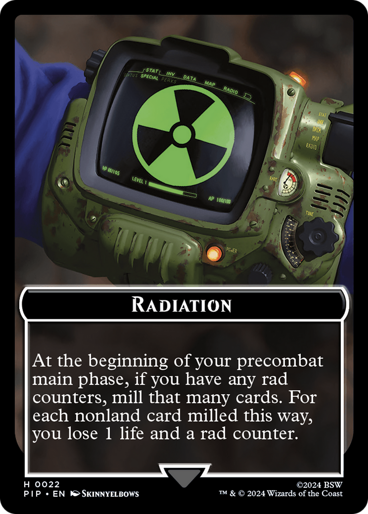 Radiation // Zombie Mutant Double-Sided Token [Fallout Tokens] | Tacoma Games