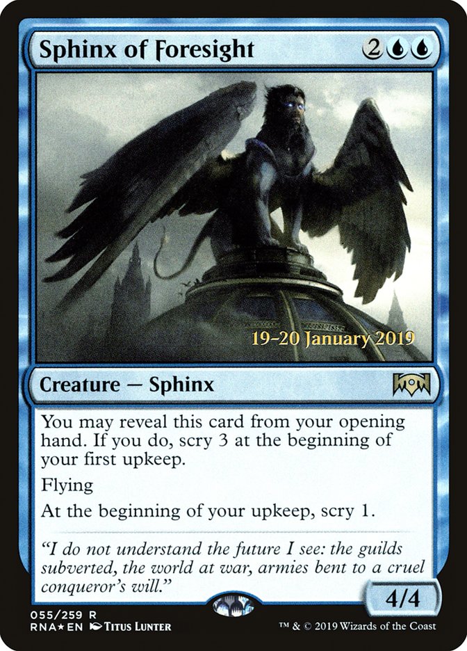Sphinx of Foresight [Ravnica Allegiance Prerelease Promos] | Tacoma Games