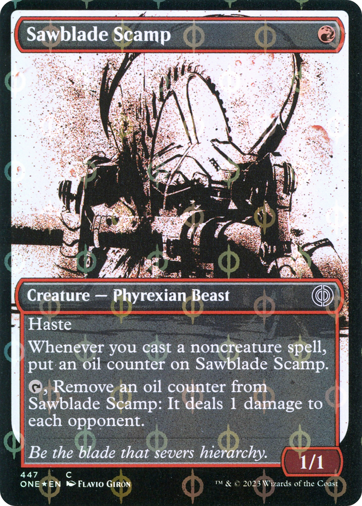 Sawblade Scamp (Showcase Ichor Step-and-Compleat Foil) [Phyrexia: All Will Be One] | Tacoma Games