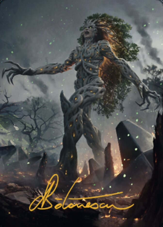 Titania, Gaea Incarnate Art Card (Gold-Stamped Signature) [The Brothers' War Art Series] | Tacoma Games