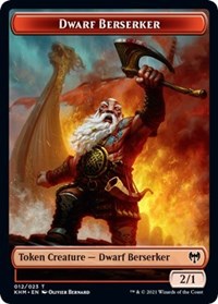 Dwarf Berserker // Demon Berserker Double-sided Token [Kaldheim Tokens] | Tacoma Games