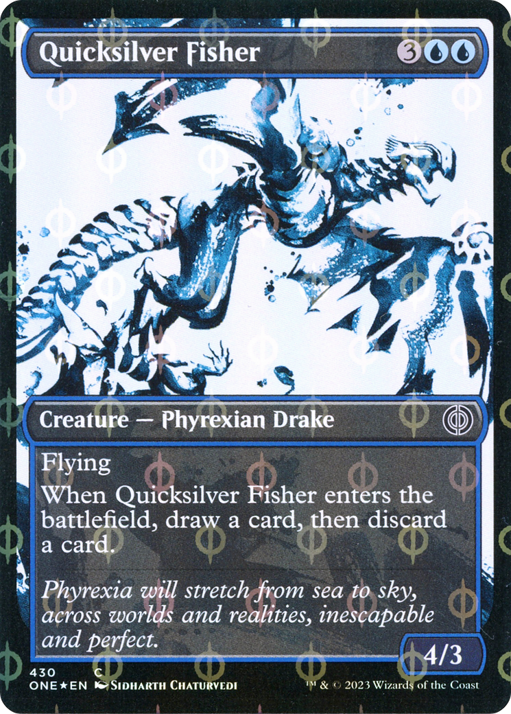 Quicksilver Fisher (Showcase Ichor Step-and-Compleat Foil) [Phyrexia: All Will Be One] | Tacoma Games