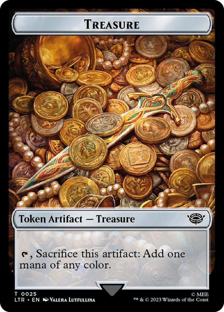 Treasure // Food (0023) Double-Sided Token (Surge Foil) [The Lord of the Rings: Tales of Middle-Earth Tokens] | Tacoma Games