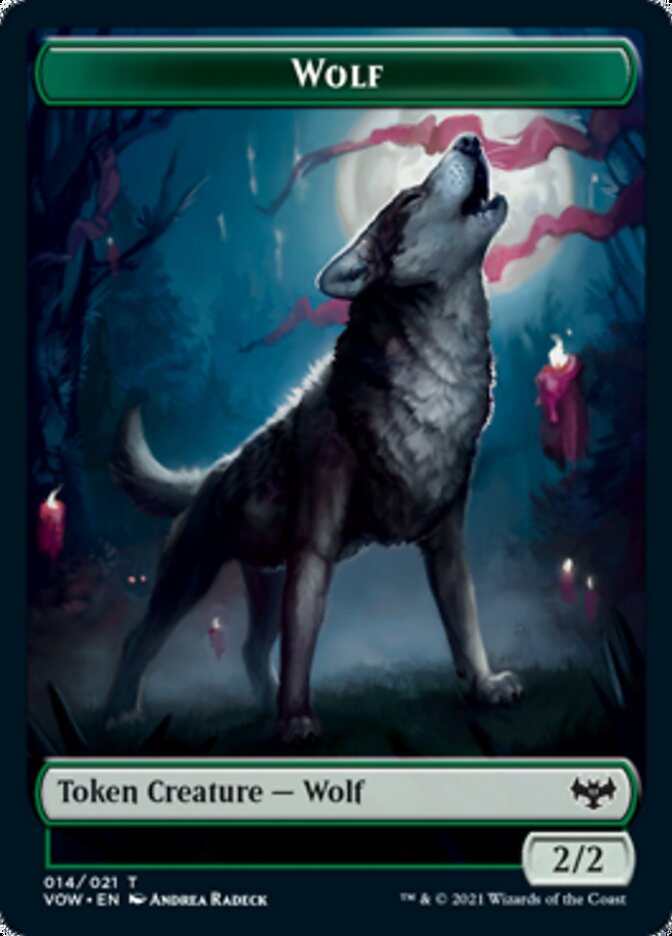 Zombie (008) // Wolf (014) Double-sided Token [Innistrad: Crimson Vow Tokens] | Tacoma Games