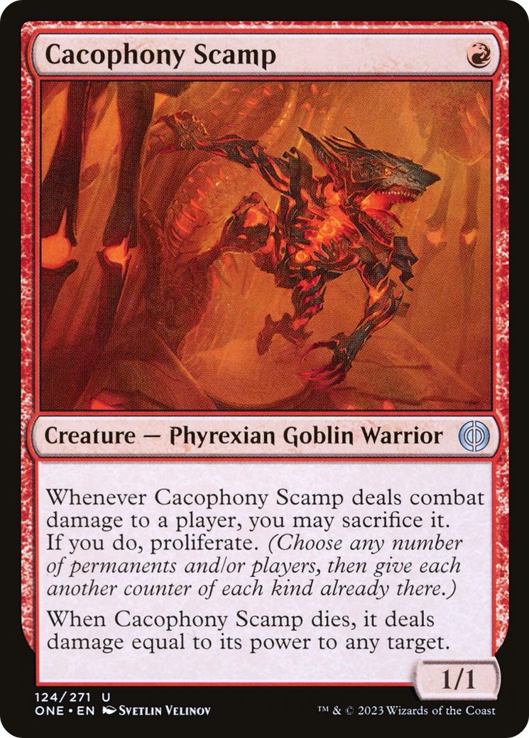 Cacophony Scamp [Phyrexia: All Will Be One] | Tacoma Games