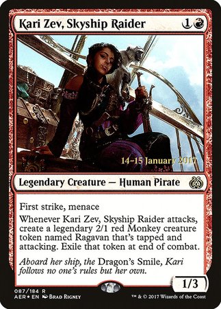 Kari Zev, Skyship Raider [Aether Revolt Promos] | Tacoma Games