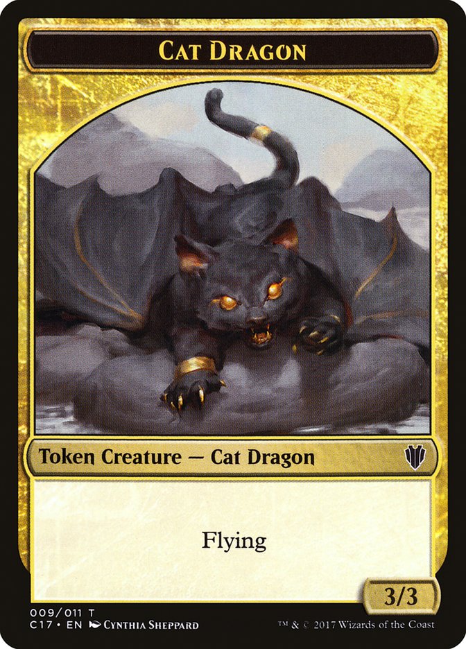 Cat Dragon // Dragon (007) Double-sided Token [Commander 2017 Tokens] | Tacoma Games