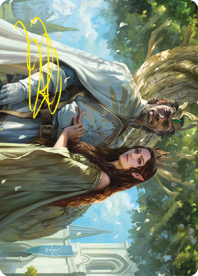 Aragorn and Arwen, Wed Art Card (Gold-Stamped Signature) [The Lord of the Rings: Tales of Middle-earth Art Series] | Tacoma Games