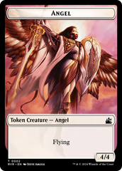 Elf Knight // Angel (0002) Double-Sided Token [Ravnica Remastered Tokens] | Tacoma Games