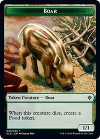 Boar // Food (18) Double-sided Token [Throne of Eldraine Tokens] | Tacoma Games