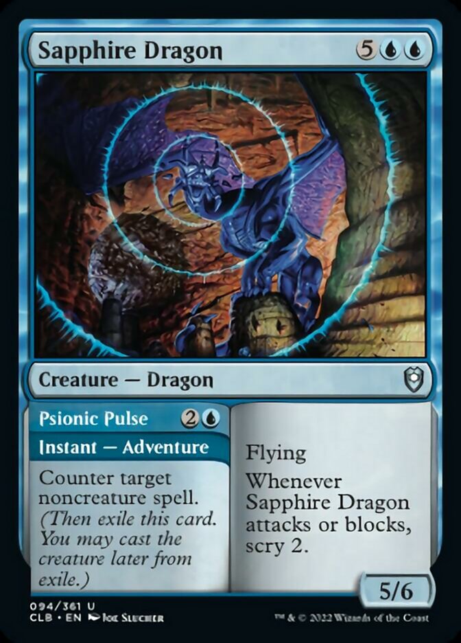 Sapphire Dragon // Psionic Pulse [Commander Legends: Battle for Baldur's Gate] | Tacoma Games