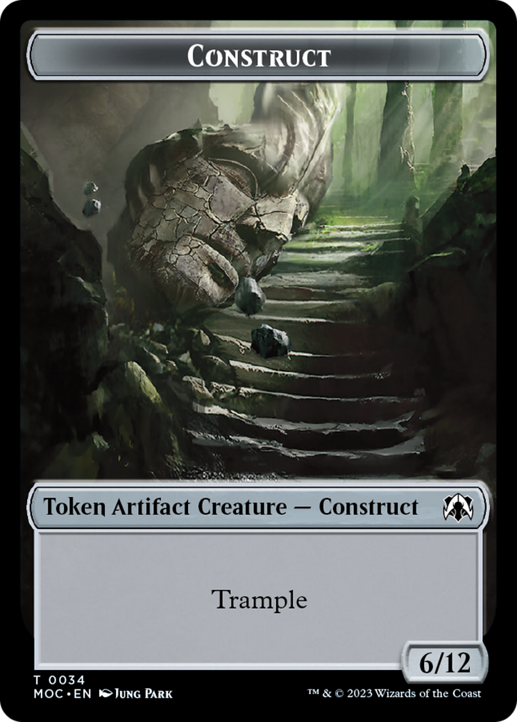 Phyrexian Golem // Construct Double-Sided Token [March of the Machine Commander Tokens] | Tacoma Games