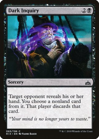 Dark Inquiry [Rivals of Ixalan] | Tacoma Games