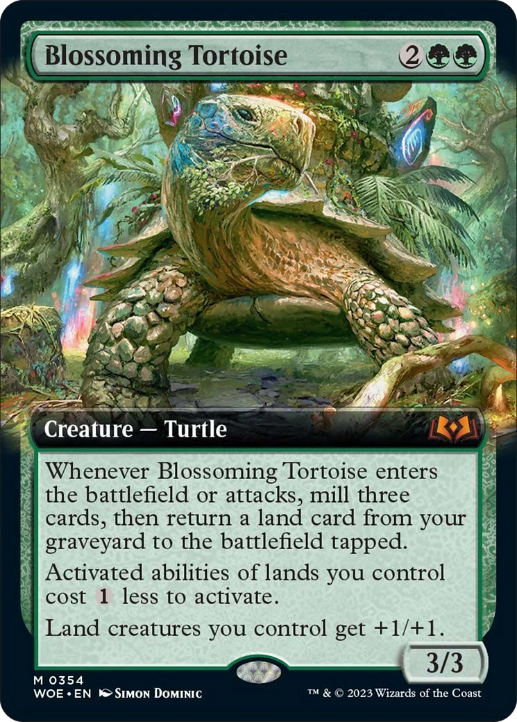 Blossoming Tortoise (Extended Art) [Wilds of Eldraine] | Tacoma Games