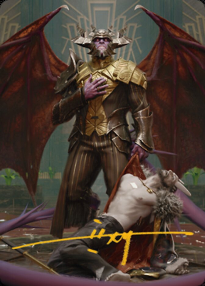 Ob Nixilis, the Adversary 1 Art Card (Gold-Stamped Signature) [Streets of New Capenna Art Series] | Tacoma Games