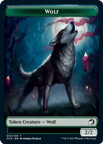 Centaur // Wolf Double-sided Token [Innistrad: Midnight Hunt Commander] | Tacoma Games