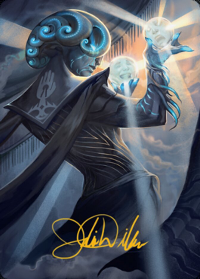 Queza, Augur of Agonies Art Card (Gold-Stamped Signature) [Streets of New Capenna Art Series] | Tacoma Games