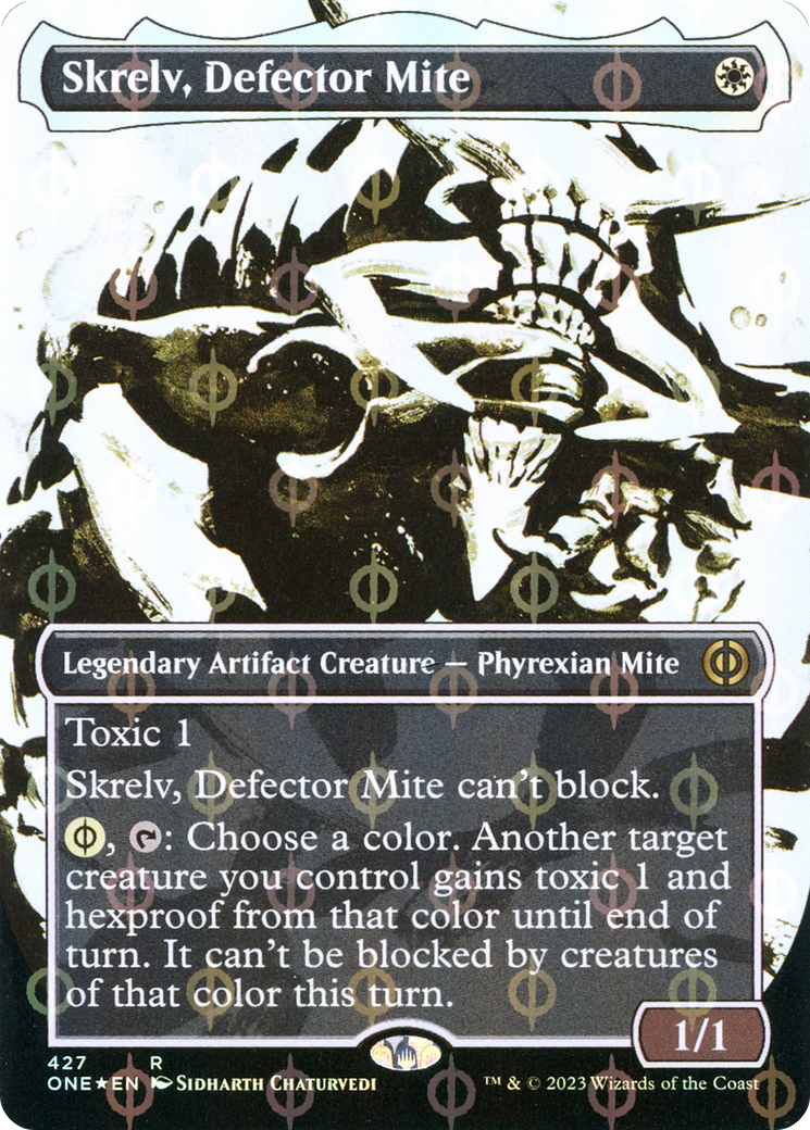 Skrelv, Defector Mite (Borderless Ichor Step-and-Compleat Foil) [Phyrexia: All Will Be One] | Tacoma Games