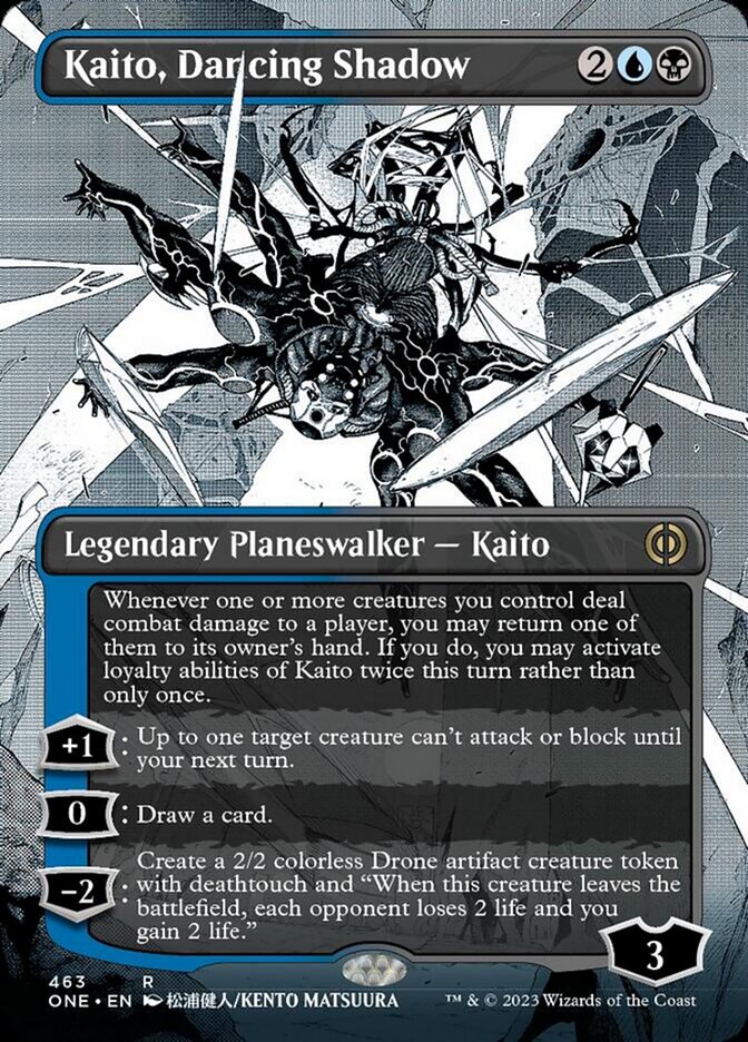 Kaito, Dancing Shadow (Borderless Manga Step-and-Compleat Foil) [Phyrexia: All Will Be One] | Tacoma Games