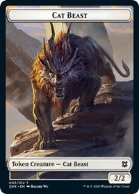 Cat Beast // Construct Double-sided Token [Zendikar Rising Tokens] | Tacoma Games