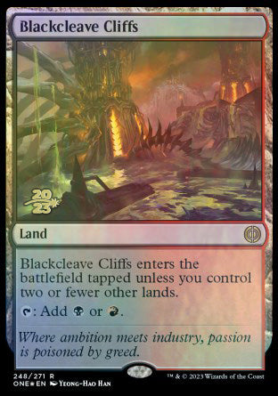 Blackcleave Cliffs [Phyrexia: All Will Be One Prerelease Promos] | Tacoma Games