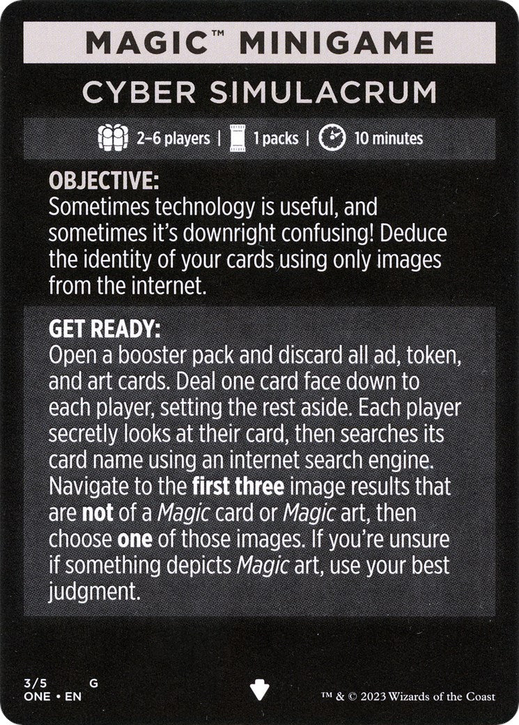 Cyber Simulacrum (Magic Minigame) [Phyrexia: All Will Be One Minigame] | Tacoma Games