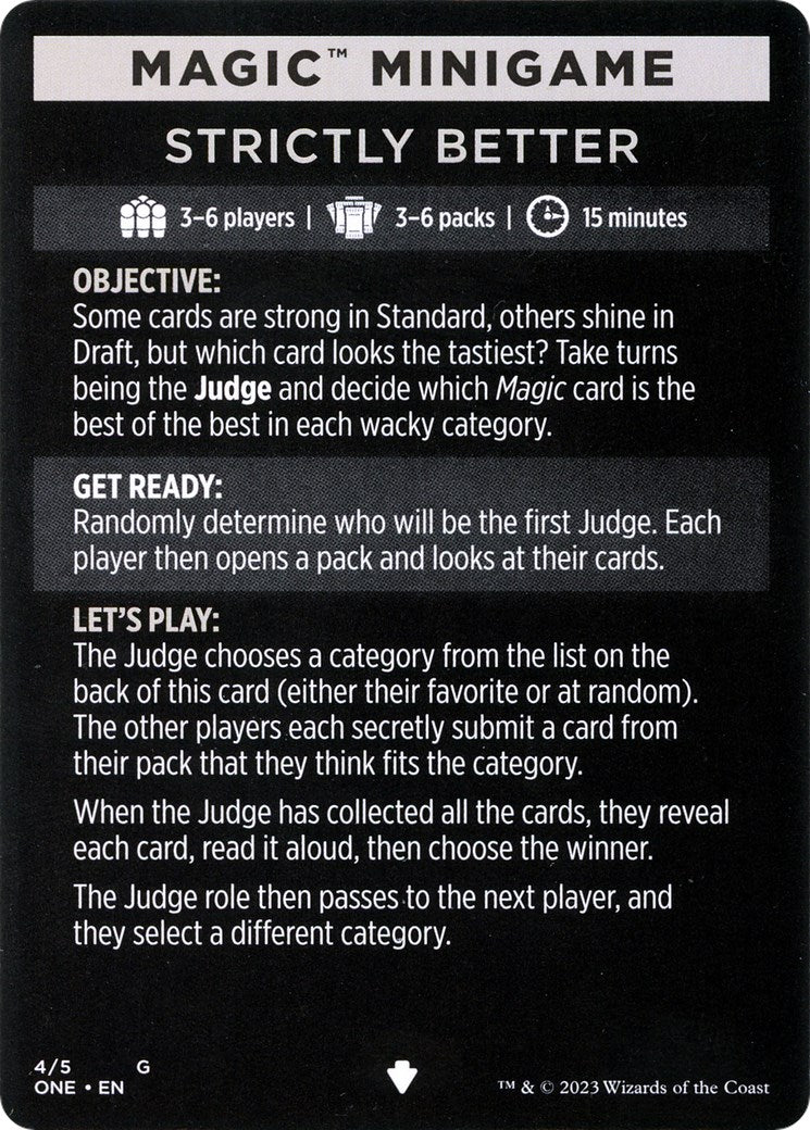 Strictly Better (Magic Minigame) [Phyrexia: All Will Be One Minigame] | Tacoma Games