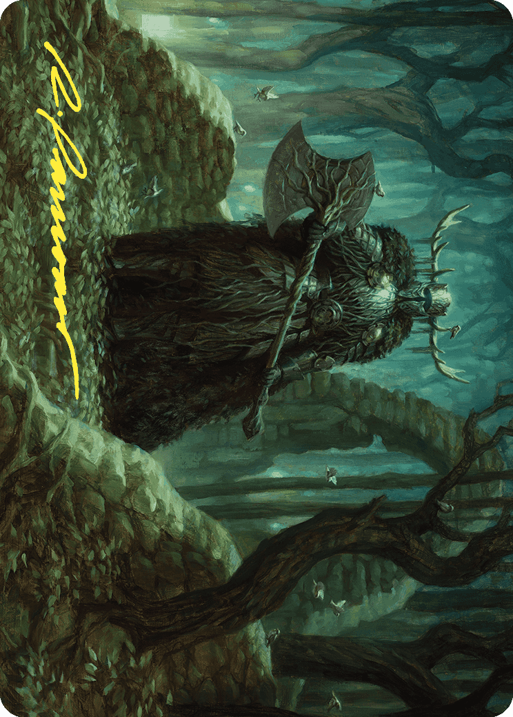 Mosswood Dreadknight Art Card (Gold-Stamped Signature) [Wilds of Eldraine Art Series] | Tacoma Games
