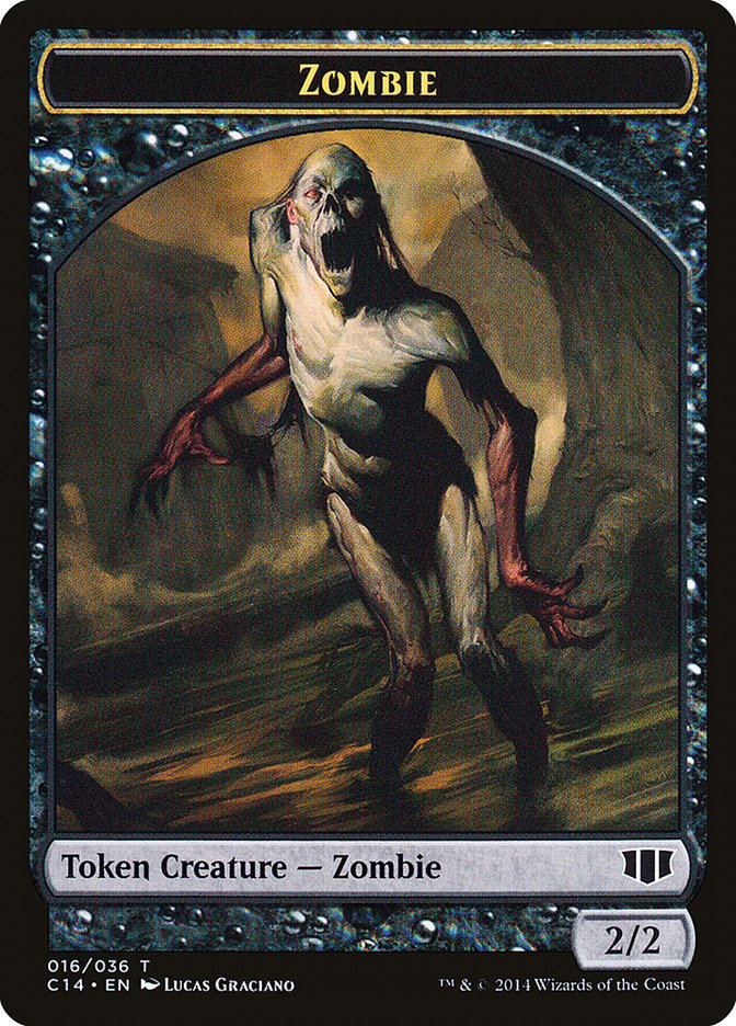 Demon (013/036) // Zombie (016/036) Double-sided Token [Commander 2014 Tokens] | Tacoma Games