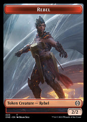 Rebel // Phyrexian Germ Double-Sided Token [Phyrexia: All Will Be One Commander Tokens] | Tacoma Games