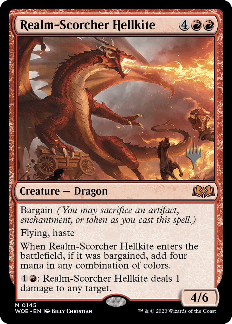 Realm-Scorcher Hellkite (Promo Pack) [Wilds of Eldraine Promos] | Tacoma Games
