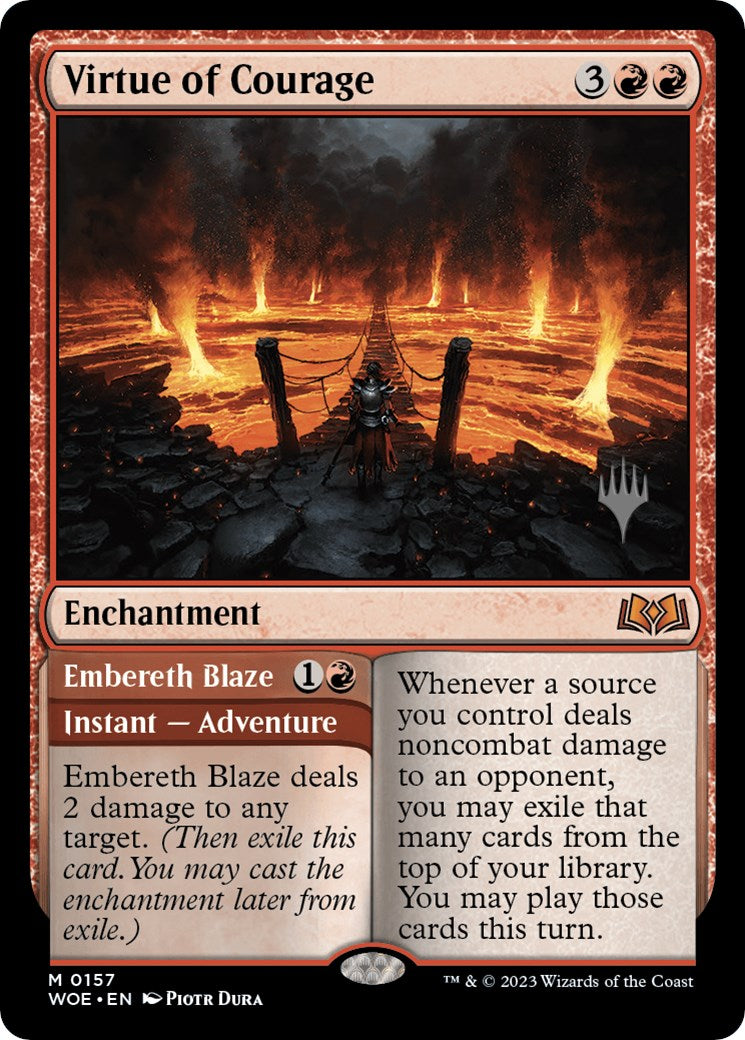 Virtue of Courage //Embereth Blaze (Promo Pack) [Wilds of Eldraine Promos] | Tacoma Games