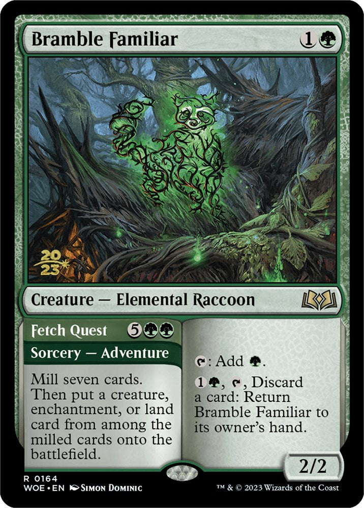 Bramble Familiar // Fetch Quest [Wilds of Eldraine Prerelease Promos] | Tacoma Games