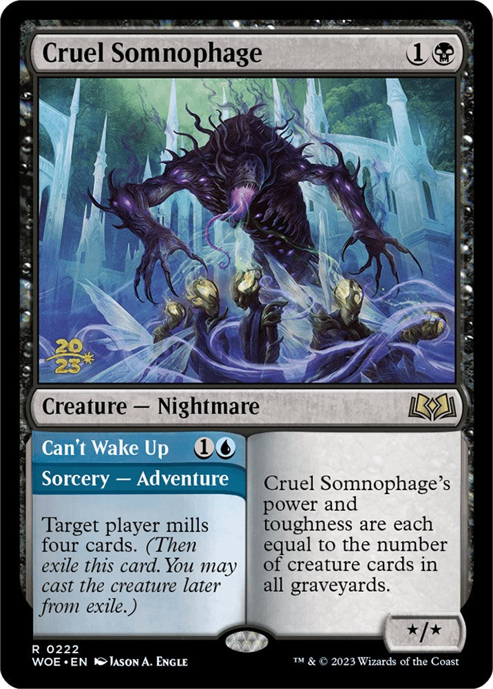 Cruel Somnophage // Can't Wake Up (Promo Pack) [Wilds of Eldraine Promos] | Tacoma Games