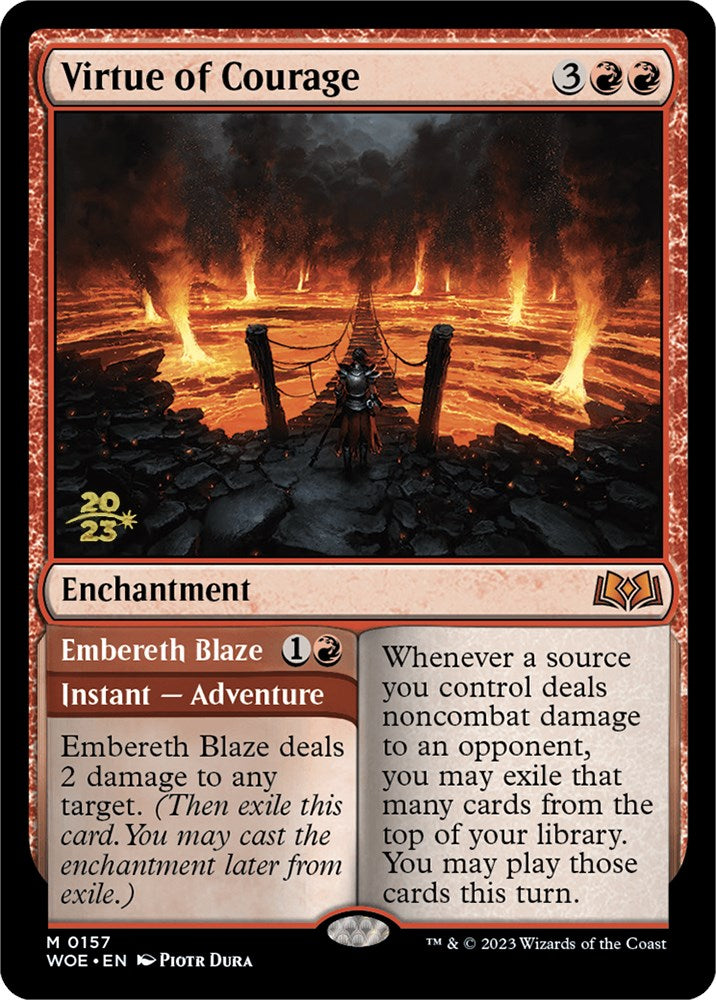 Virtue of Courage // Embereth Blaze [Wilds of Eldraine Prerelease Promos] | Tacoma Games