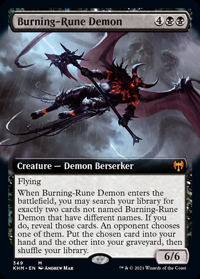 Burning-Rune Demon (Extended Art) [Kaldheim] | Tacoma Games