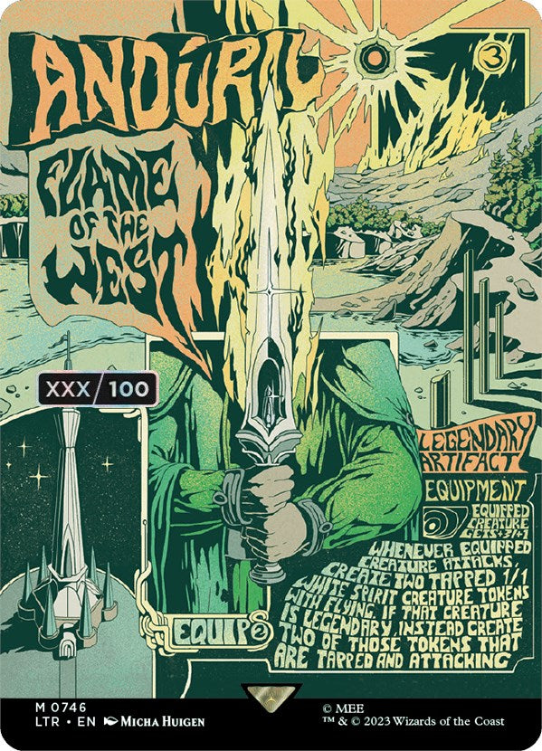 Anduril, Flame of the West (Borderless Poster) (Serialized) [The Lord of the Rings: Tales of Middle-Earth] | Tacoma Games