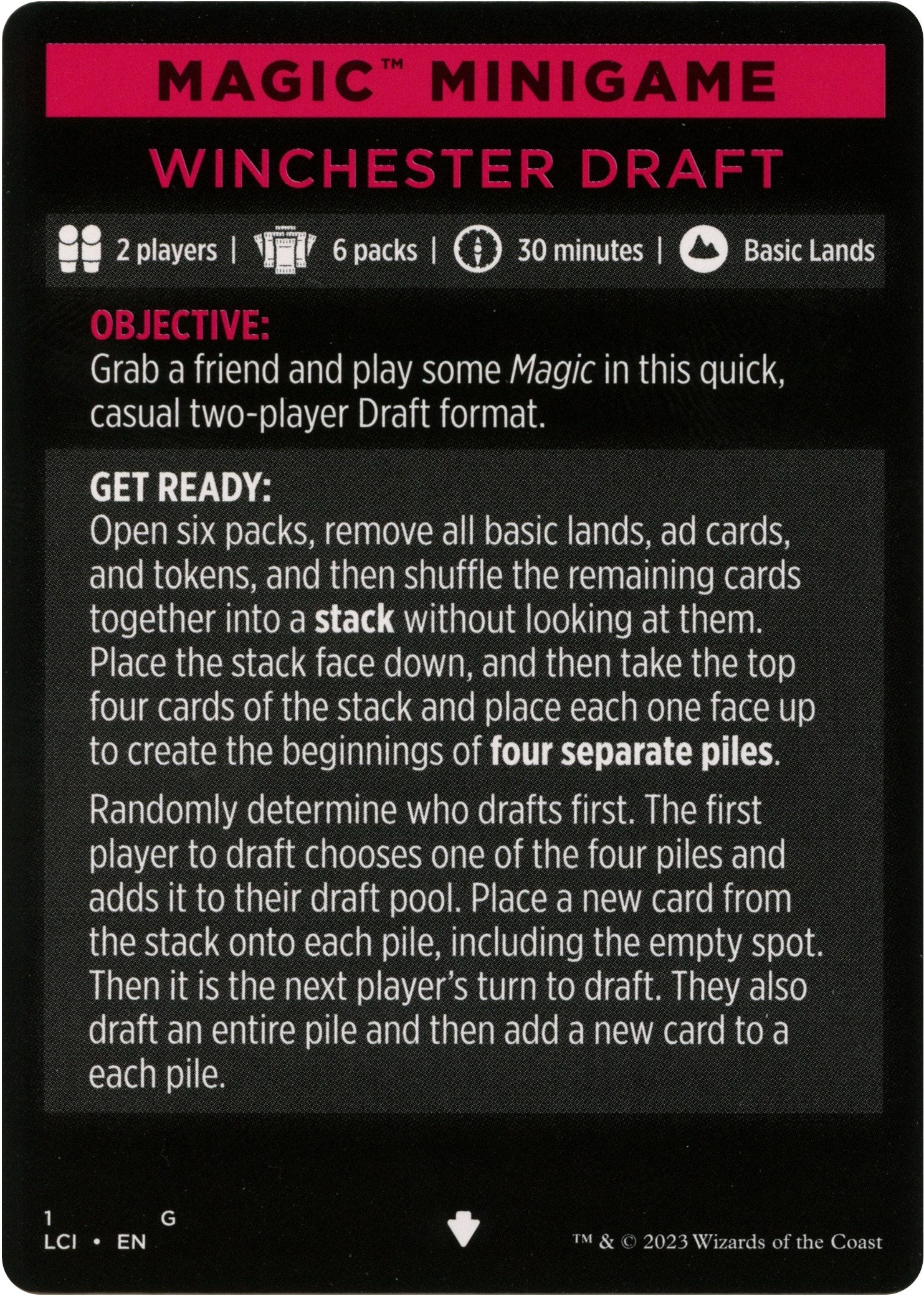 Winchester Draft (Magic Minigame) [The Lost Caverns of Ixalan Minigame] | Tacoma Games