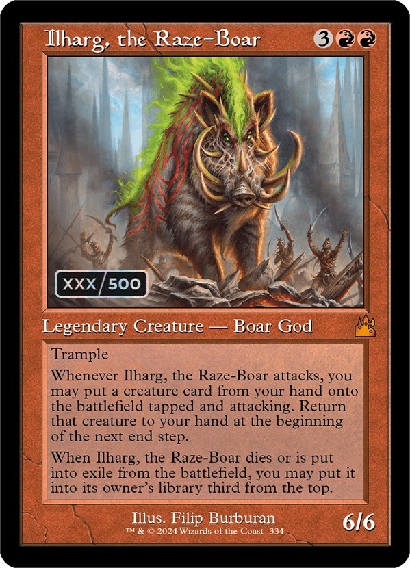 Ilharg, the Raze-Boar (Retro) (Serialized) [Ravnica Remastered] | Tacoma Games