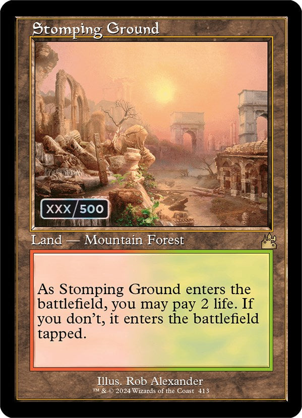 Stomping Ground (Retro) (Serialized) [Ravnica Remastered] | Tacoma Games